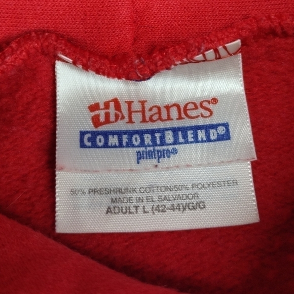 OHIO State Buckeyes Adult Large Hoodie Pullover Sweatshirt 2007 Champs Red Hanes - Picture 6 of 7